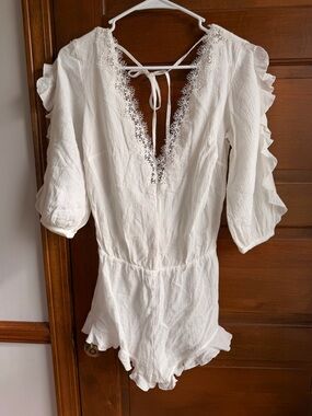 Victoria's Secret White Lace Romper